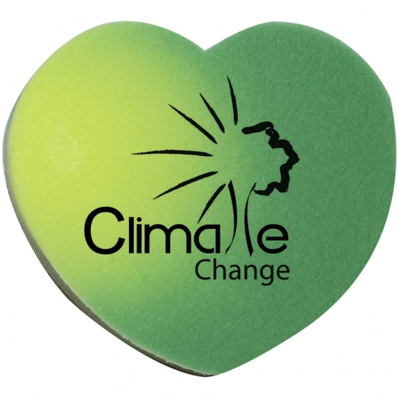 Green/Yellow Heart Color Changing Custom Eraser