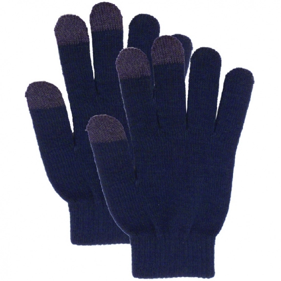 Navy Blue Acrylic Touchscreen Custom Gloves