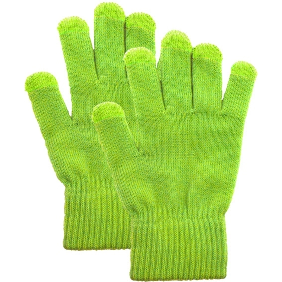 Lime Green Acrylic Touchscreen Custom Gloves
