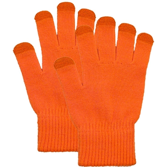 Orange Acrylic Touchscreen Custom Gloves