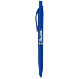 Blue Rubberized Click Action Custom Pens