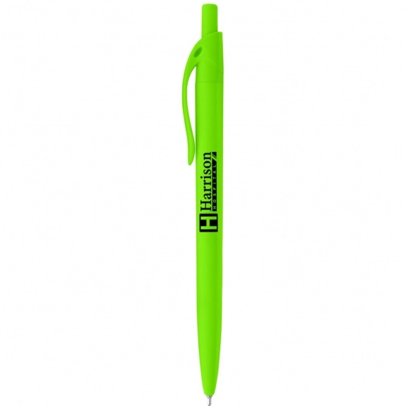 Lime Rubberized Click Action Custom Pens
