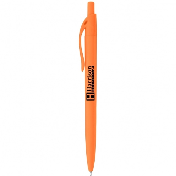 Orange Rubberized Click Action Custom Pens