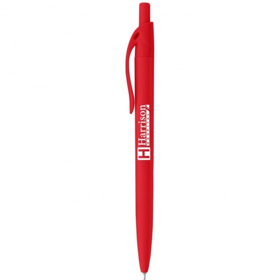 Red Rubberized Click Action Custom Pens