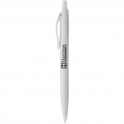 White Rubberized Click Action Custom Pens