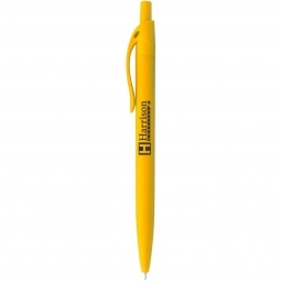 Yellow Rubberized Click Action Custom Pens