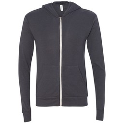 dark grey Bella + Canvas Triblend Full Zip Custom Hoodies