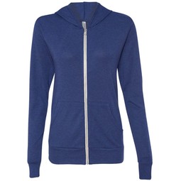 Navy Bella + Canvas Triblend Full Zip Custom Hoodies