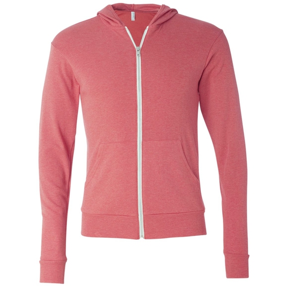 Red Bella + Canvas Triblend Full Zip Custom Hoodies