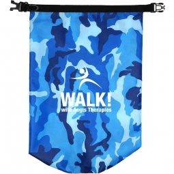 Blue Camo Roll-Top Waterproof Promotional Dry Bag - 10L