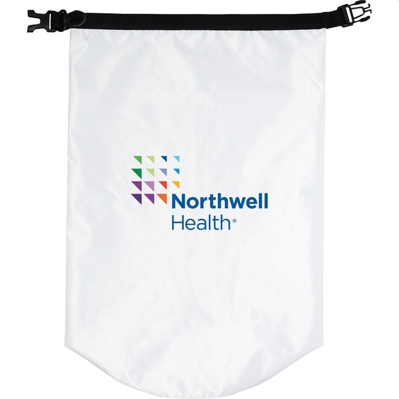 White Roll-Top Waterproof Promotional Dry Bag - 10L