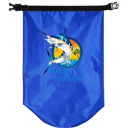 Blue Roll-Top Waterproof Promotional Dry Bag - 10L