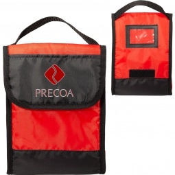 Red Insulated Custom Lunch Bag with ID Slot