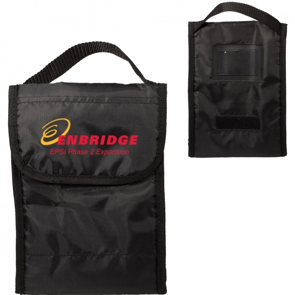 Black Insulated Custom Lunch Bag with ID Slot