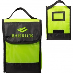 Lime Green Insulated Custom Lunch Bag with ID Slot