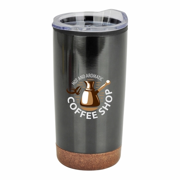 Titanium Full Color Cork Bottom Stainless Steel Custom Tumbler - 20 oz.