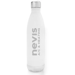 White Laser Engraved Vacuum Insulated Stainless Steel Custom Water Bottle