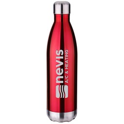 Red - Laser Engraved Vacuum Insulated Stainless Steel Custom Water Bottle -