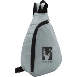 Gray Puffy Polyester Custom Sling Backpack