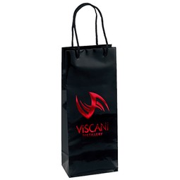 Black - Chablis Custom Branded Paper Bag w/ Foil Imprint