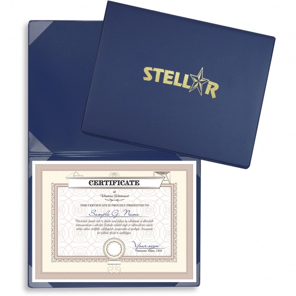 Royal Blue Vinyl Certificate & Personalized Diploma Folder