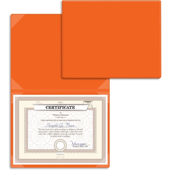 Orange Vinyl Certificate & Personalized Diploma Folder