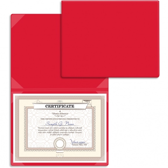Red Vinyl Certificate & Personalized Diploma Folder