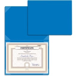Bright Blue Vinyl Certificate & Personalized Diploma Folder