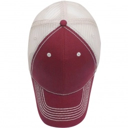 Burgundy Heavy Stitch Structured Promotional Cap
