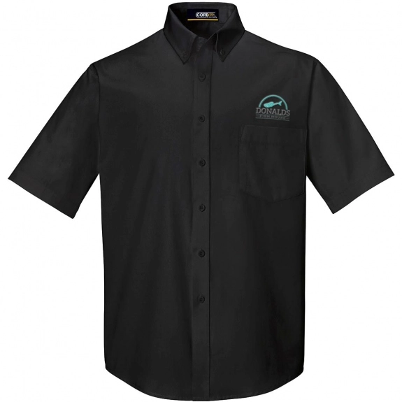 Black Core365 Optimum Short Sleeve Custom Dress Shirt - Men's - Tall