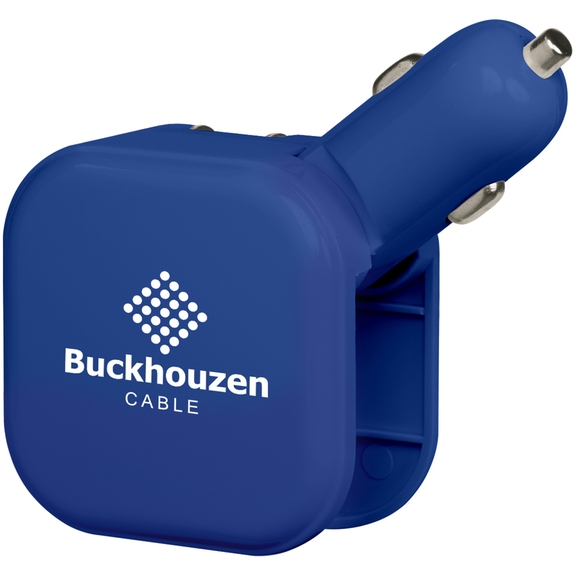 Blue 2-in-1 USB/AC Customized Chargers with Dual USB Ports