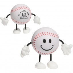 White Baseball Figure Promotional Stress Reliever