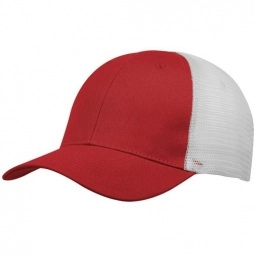 Red/White - Structured Buttonless Custom Mesh Cap