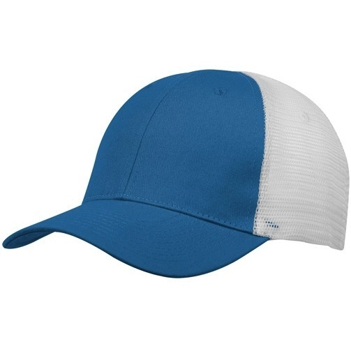 Royal/White - Structured Buttonless Custom Mesh Cap