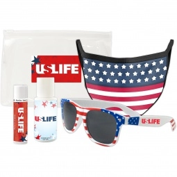 Full Color Patriotic Custom Outdoor Safety Kit w/ Face Mask
