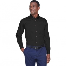 Harriton Easy Blend Custom Long Sleeve Twill Shirt - Men's - Front
