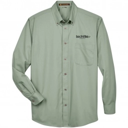 Harriton Easy Blend Custom Long Sleeve Twill Shirt - Men's - Dill