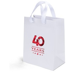 White - Elizabeth Custom Logo Paper Bag w/ Foil Imprint