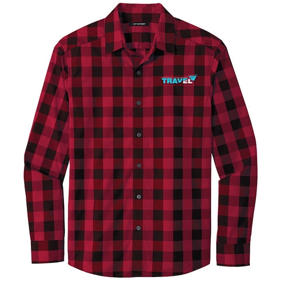 Rich red - Port Authority&#174; Everyday Plaid Custom Button Down Shirt