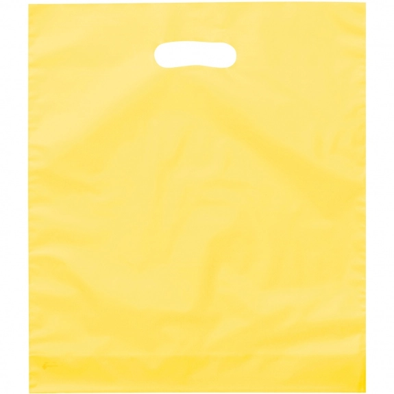 Yellow Frosted Printed Die Cut Handle Bag