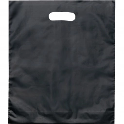Black Frosted Printed Die Cut Handle Bag