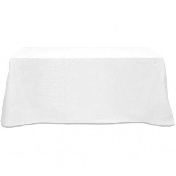 White 3-Sided Custom Table Cover - 6 ft.