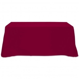 Burgundy 3-Sided Custom Table Cover - 6 ft.