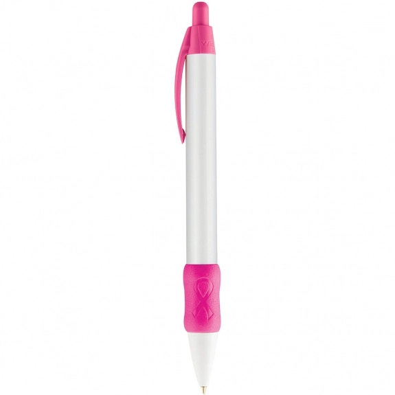 Pink BIC Clic Stic Full Color Wide Body Grip Custom Pen - Ribbon