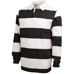 Black/White Charles River Classic Embroidered Rugby Shirt