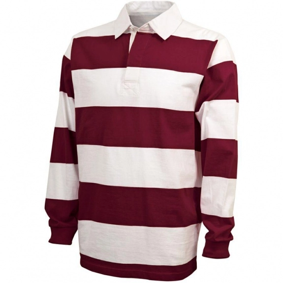 Maroon/White Charles River Classic Embroidered Rugby Shirt