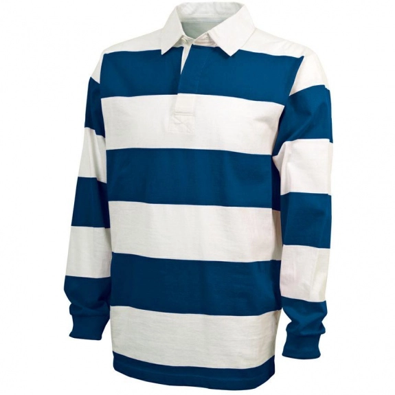Royal Blue/White Charles River Classic Embroidered Rugby Shirt