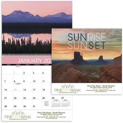 White White - Sunrise Sunset - 12 Month Appointment Custom Calendar