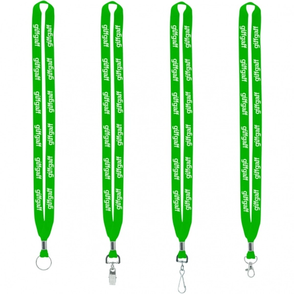 Grass Polyester Crimped Custom Lanyards - .63"w