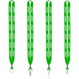 Grass Polyester Crimped Custom Lanyards - .63"w